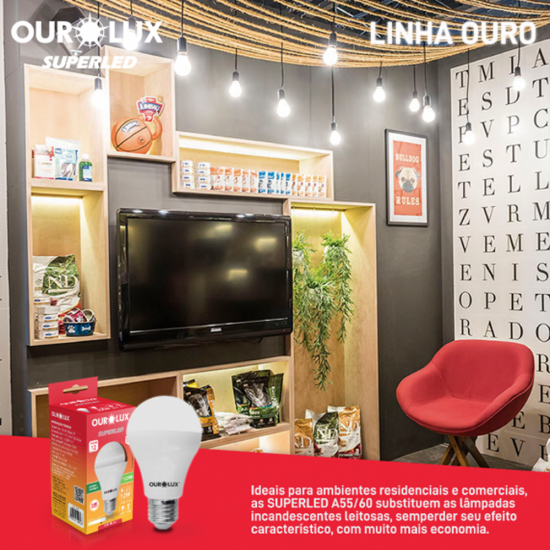 Lâmpada LED 12W Ourolux Superled Bulbo 6500K Bivolt