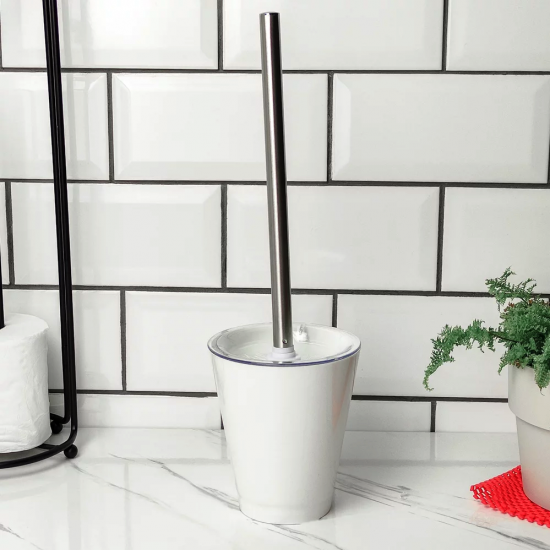 Escova Sanitária com Suporte <Ou> Vitra Branco Escova Sanitária com Suporte <Ou> Vitra Branco