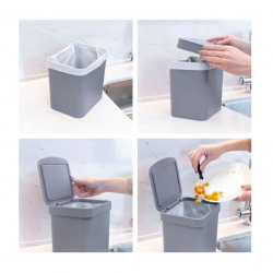 Lixeira para Pia de Cozinha 4,7L <Ou>  Chumbo Lixeira para Pia de Cozinha 4,7L <Ou>  Chumbo