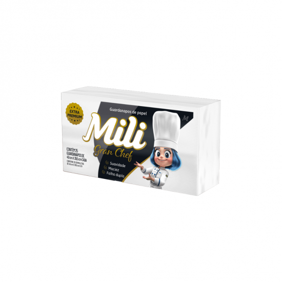 Guardanapo de Papel Mili Gran Chef Folha Dupla 40x39,5cm com 25 folhas