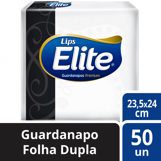 Guardanapo de Papel Lips Elite Folha Dupla 23,5x24cm com 50 folhas