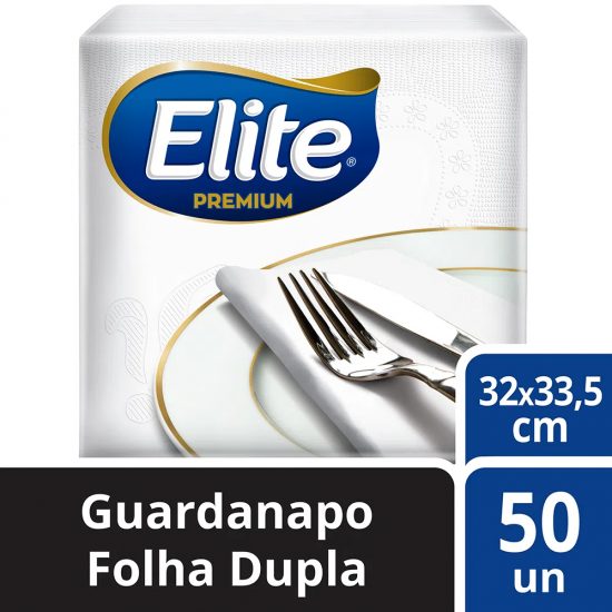 Guardanapo de Papel Lips Elite Folha Dupla 33x33,5cm com 50 folhas