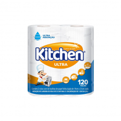 Toalha de Papel Kitchen Ultra Folha Dupla 19x21cm com 120 folhas
