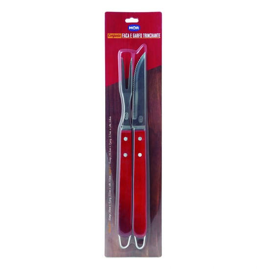 Conjunto para Churrasco MOR Trinchante Cabo Longo Conjunto para Churrasco MOR Trinchante Cabo Longo