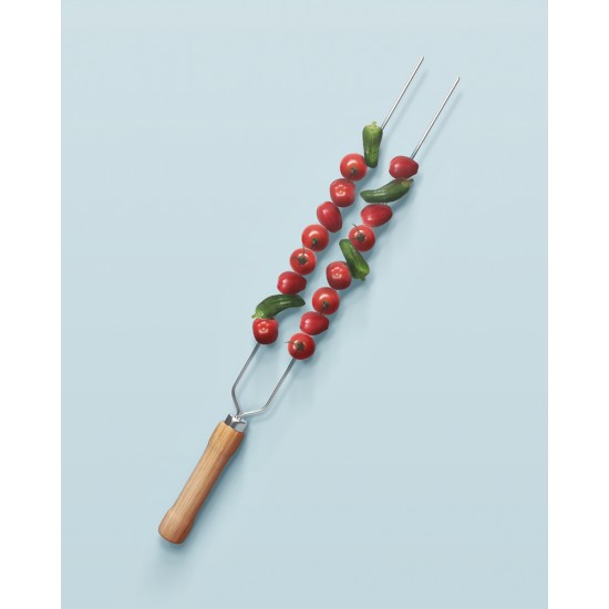Espeto para Churrasco Duplo 65cm MOR