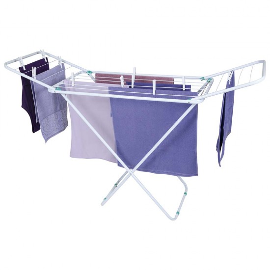 Varal de Chão de Aço com Abas MOR Slim Branco Varal de Chão de Aço com Abas MOR Slim Branco