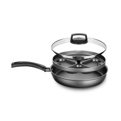 Frigideira Antiaderente Ovo Poché Coração MTA Grafite 22cm com Tampa