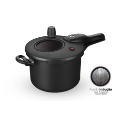Panela de Pressão Antiaderente Indução Cerâmico 4,5L com Visor MTA Cerâmico Grafite 