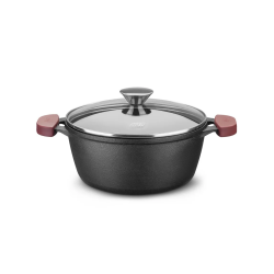 Caçarola de Ferro Fundido MTA n° 22 com Tampa de Vidro Caçarola de Ferro Fundido MTA n° 22 com Tampa de Vidro