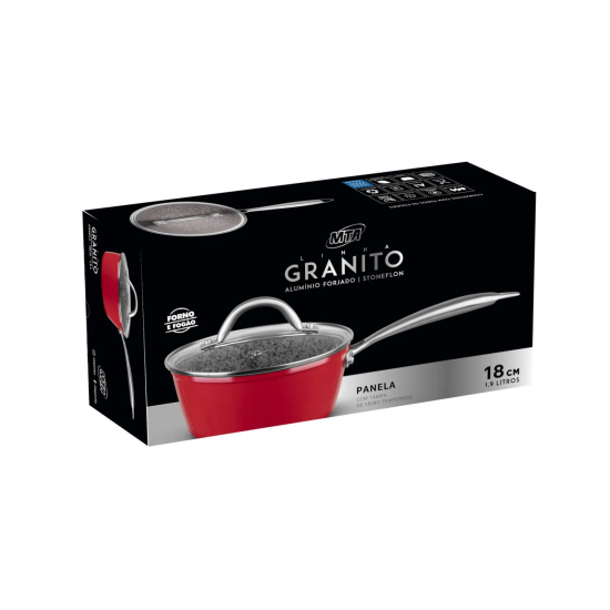 Panela de Indução Antiaderente Granito Stoneflon MTA 18cm