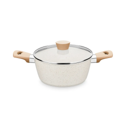 Caçarola de Indução Cerâmica 3,8L Carmela Vanilla MTA Ceramic Flon 24cm Caçarola de Indução Cerâmica 3,8L Carmela Vanilla MTA Ceramic Flon 24cm