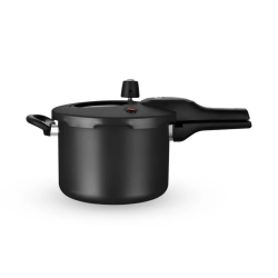 Panela de Pressão Antiaderente 4,5L com Fechamento Externo e Visor MTA Preto e Bege