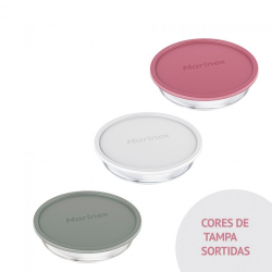 Assadeira de Vidro Redonda 2,4L Marinex com Tampa