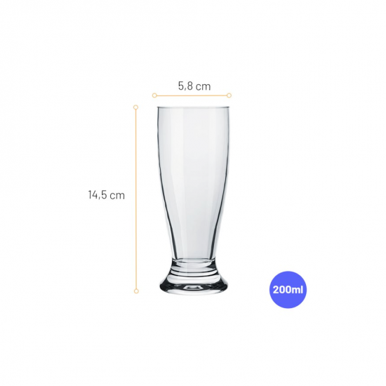 Copo de Vidro 200mL Nadir Tulipa Munich 