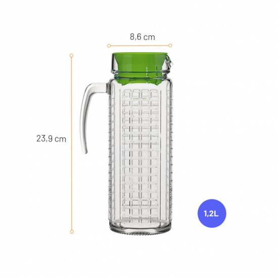 Jarra de Vidro 1,2L Nadir Ladrilho Colorex Jarra de Vidro 1,2L Nadir Ladrilho Colorex