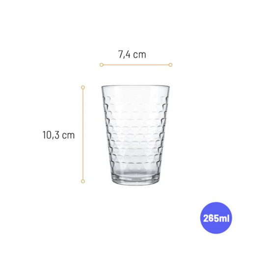 Jogo de Copo de Vidro 265mL Nadir Batuque com 6 peças Jogo de Copo de Vidro 265mL Nadir Batuque com 6 peças