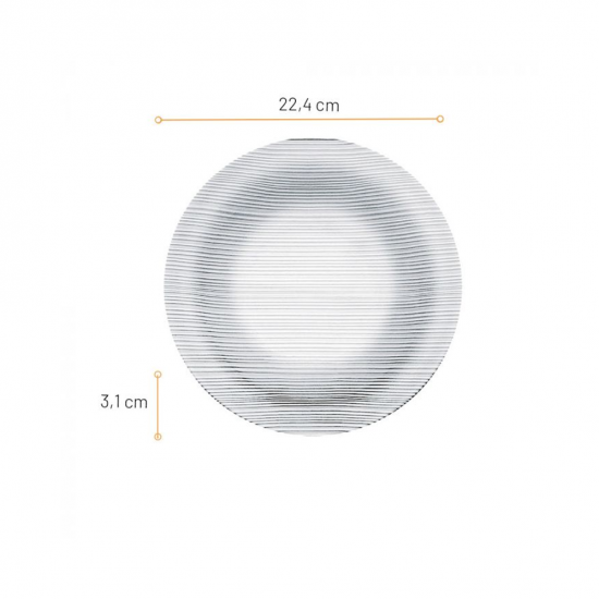 Prato de Vidro Fundo 22,4cm Duralex Diamante Prato de Vidro Fundo 22,4cm Duralex Diamante