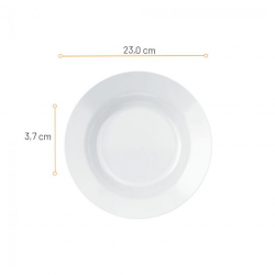 Prato de Vidro Fundo 23cm Duralex Opaline Menu Branco Prato de Vidro Fundo 23cm Duralex Opaline Menu Branco