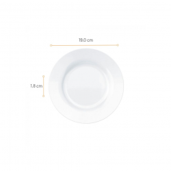 Prato de Vidro Sobremesa 19cm Duralex Opaline Menu Branco Prato de Vidro Sobremesa 19cm Duralex Opaline Menu Branco