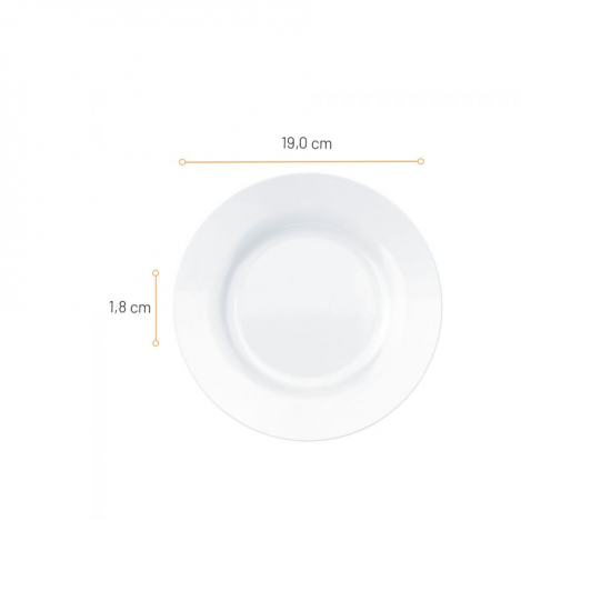 Prato de Vidro Sobremesa 19cm Duralex Opaline Menu Branco Prato de Vidro Sobremesa 19cm Duralex Opaline Menu Branco