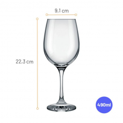 Taça de Vidro Vinho Tinto 480mL Nadir Barone