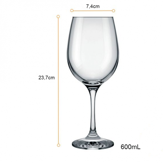Taça de Vidro Vinho 600mL Degustação Nadir Barone Taça de Vidro Vinho 600mL Degustação Nadir Barone