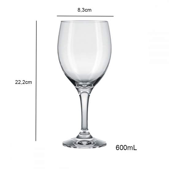 Taça de Vidro Vinho 600mL Degustação Nadir Imperatriz Taça de Vidro Vinho 600mL Degustação Nadir Imperatriz