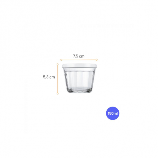 Tigela de Vidro com Tampa Nadir Americano 150mL Tigela de Vidro com Tampa Nadir Americano 150mL