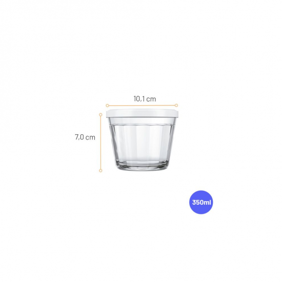 Tigela de Vidro com Tampa Nadir Americano 350mL Tigela de Vidro com Tampa Nadir Americano 350mL