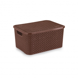 Caixa Organizadora 16L Nitron Rattan Marrom