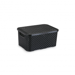 Caixa Organizadora 8L Nitron Rattan Preto 