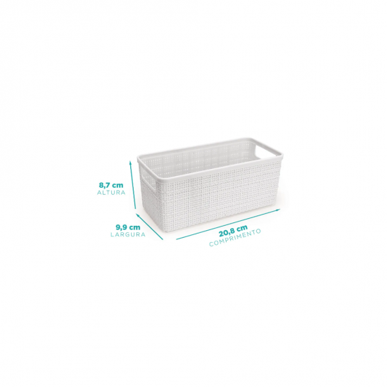 Cesto Organizador Nitron Juta Pequeno Branco Cesto Organizador Nitron Juta Pequeno Branco