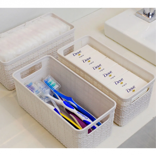 Cesto Organizador Nitron Juta Pequeno Branco Cesto Organizador Nitron Juta Pequeno Branco
