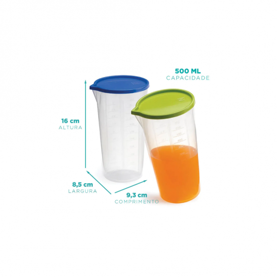 Copo Medidor Graduado Nitron 500mL com Tampa Copo Medidor Graduado Nitron 500mL com Tampa