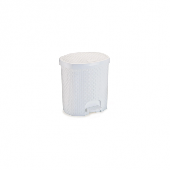 Lixeira com Pedal 6L Nitron Rattan Branca Lixeira com Pedal 6L Nitron Rattan Branca
