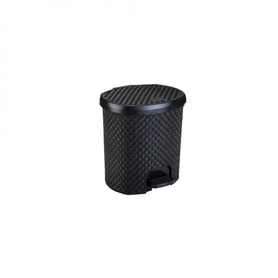 Lixeira com Pedal 6L Nitron Rattan Preta Lixeira com Pedal 6L Nitron Rattan Preta