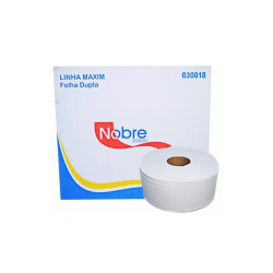 Papel Higiênico Rolão Nobre 100% Celulose Folha Dupla com 8 rolos de 250m