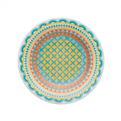 Prato de Louça Fundo 23cm Oxford Floreal Bilro Prato de Louça Fundo 23cm Oxford Floreal Bilro