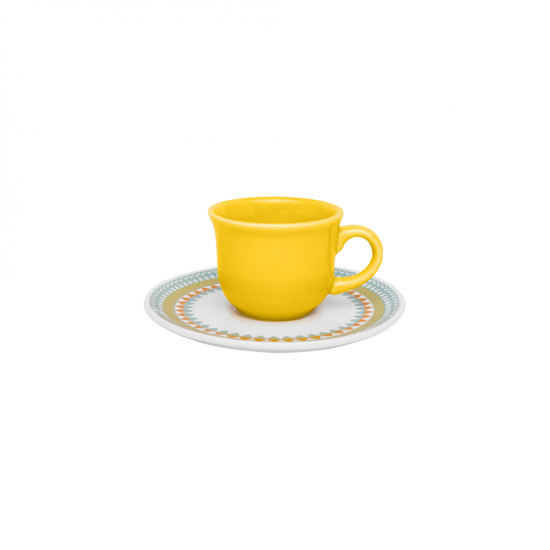 Xícara de Café com Pires 65mL Oxford Floreal Bilro Xícara de Café com Pires 65mL Oxford Floreal Bilro