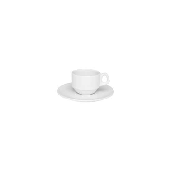 Xícara de Café com Pires 75mL Oxford Branca Empilhável Xícara de Café com Pires 75mL Oxford Branca Empilhável