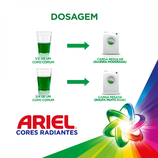 Lava Roupas Líquido Ariel Clássico 3L Cores Radiantes Lava Roupas Líquido Ariel Clássico 3L Cores Radiantes