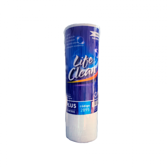 Pano Tipo Perfex Multiuso Branco Life Clean com 50 panos 28x50cm