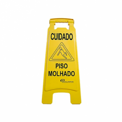 Placa Sinalizadora - PISO MOLHADO - Bralimpia