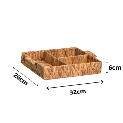 Cesto de Fibra Natural com Divisórias Seagrass Paramount 32x26x6cm