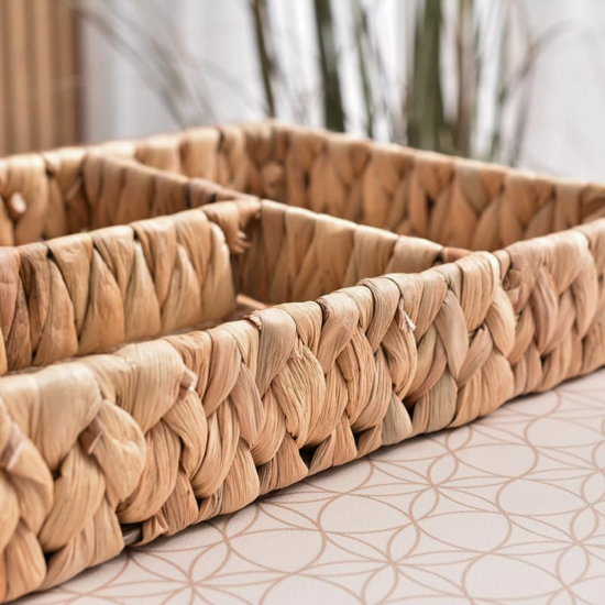 Cesto de Fibra Natural com Divisórias Seagrass Paramount 32x26x6cm