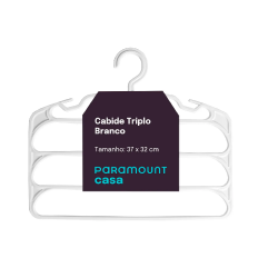 Cabide para Roupas Paramount Triplo Branco