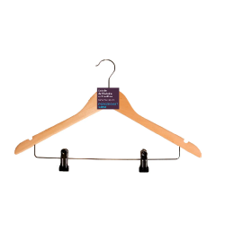 Cabide para Roupas Paramount Madeira c/ Presilhas