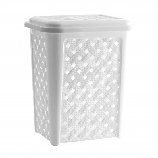 Cesto de Roupas com Tampa Paramount Rattan 45L Branco Cesto de Roupas com Tampa Paramount Rattan 45L Branco
