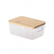 Cesto Organizador com Tampa Bambu Idealle Eco 27x19x11,5cm Cesto Organizador com Tampa Bambu Idealle Eco 27x19x11,5cm