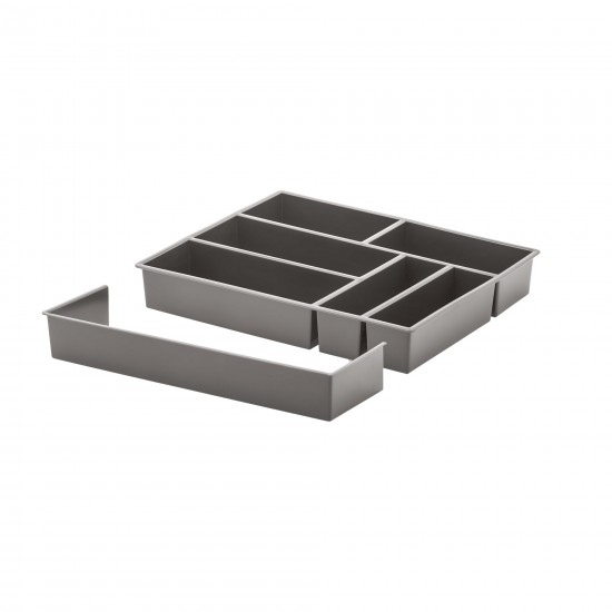 Porta Talheres com Extensor 7 Divisórias sem tampa Paramount Cinza Porta Talheres com Extensor 7 Divisórias sem tampa Paramount Cinza